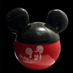 Disney Mickey Mouse Sculpted Ceramic Cookie Jar, Red, Black